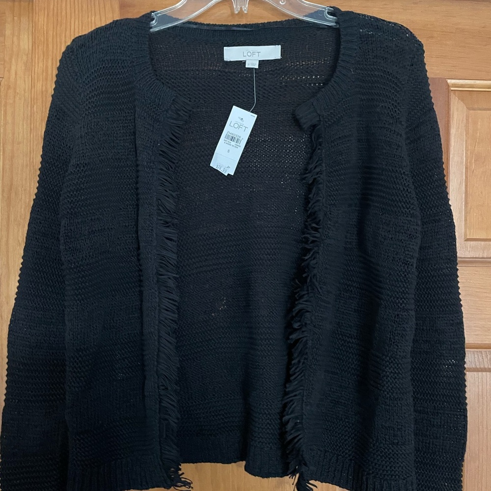 LOFT Black Knit Cardigan